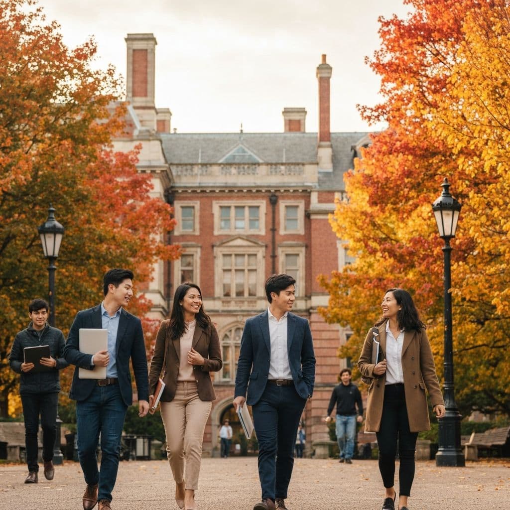 Students at university campus